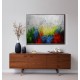 Quadro santa ceia fundo abstrato colorido medida  70X100