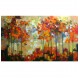 Quadro decorativo pintado a mão paisagem abstrato arvores 90x150
