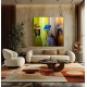 Quadro pintado a mão tema floristas, camponesas 110x110  