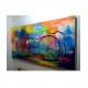 Quadro decorativo pintado a mão tema bike, ciclismo, bicicleta medida 80x150 