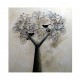 Quadro decorativo pintado a mão tema arvores e passarinhos e bikes (bicicletas) estilo moderno 4a, 80x80