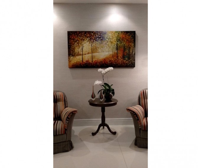 Quadro decorativo pintado a mão paisagem medida 80x150 