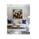 Quadro decorativo pintado a mão tema Sagrada família  Modelo 4 medida 70x70 código 1218