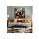 Quadro decorativo pintado a mão tema Sagrada família  Modelo 4 medida 70x70 código 1218