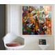 Quadro decorativo pintado a mão peixes 1A medida 80x80 