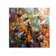 Quadro decorativo pintado a mão peixes 1A medida 80x80 