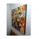 Quadro decorativo pintado a mão peixes 1A medida 80x80 