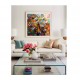 Quadro decorativo pintado a mão peixes 1A medida 80x80 