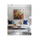 Quadro decorativo pintado a mão peixes 1A medida 80x80 