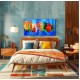 Quadro decorativo pintado a mão peixes 2b medida 60x100 