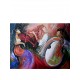 Quadro decorativo pintado a mão musicista 90x120 