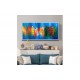 Quadro decorativo pintado a mão peixes 2b medida 50x100 