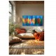 Quadro decorativo pintado a mão peixes 2b medida 50x100 