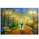 Quadro decorativo pintado a mão paisagem noturna 70x100