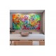 Quadro abstrato multicolorido pintado a mão 70x120 
