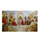 Quadro pintado a mão Santa ceia espatulada, para decoração medida 70x120 