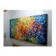 Quadro abstrato multicolorido pintado a mão 80x150 