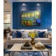 Quadro decorativo pintado a mão paisagem noturna casal 70x90