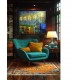 Quadro decorativo pintado a mão paisagem noturna casal 70x90