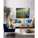 Quadro decorativo pintado a mão paisagem noturna casal 80x120