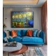 Quadro decorativo pintado a mão paisagem noturna casal 80x120