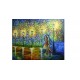 Quadro decorativo pintado a mão paisagem noturna casal 80x120