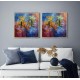 Quadros pintados a mão arvore e passarinhos medida 40x40 cada 