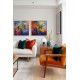 Quadros pintados a mão arvore e passarinhos medida 40x40 cada 