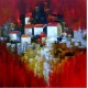 Quadro casario estilo moderno abstrato colorido modelo 2a 80x80