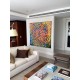 Quadro abstrato multicolorido pintado a mão, vertical 180x160 COD 994