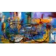 Quadro decorativo pintado a mão tema bike, ciclismo, bicicleta medida 70x120 