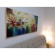 Quadro pintado a mão arvore e passarinhos medida 50x100 COD 1060