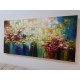 Quadro pintado a mão arvore e passarinhos medida 50x100 COD 1060