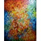 Quadro abstrato multicolorido pintado a mão, vertical 80x100 
