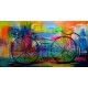 Quadro decorativo pintado a mão tema bike, ciclismo, bicicleta medida 80x150 
