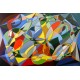 Quadro decorativo pintado a mão releitura da obra de Samson por Katia Almeida 100x150 código 539 