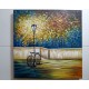 Quadro decorativo pintado a mão arvore e bicicleta  medida 50x50  