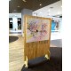 Quadro decorativo pintado a mão tema arvores e passarinhos estilo moderno 2a  funco clarinho 70x90  código 1288