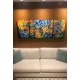 Quadros abstratos multicoloridos pintado a mão para composição medida total 70x180 código 1170