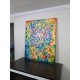 Quadro abstrato multicolorido pintado a mão, vertical , original,110x140 código 1184
