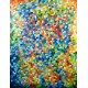Quadro abstrato multicolorido pintado a mão, vertical , original,110x140 código 1184