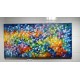 Quadro abstrato multicolorido pintado a mão 70x140 