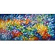 Quadro abstrato multicolorido pintado a mão 70x140 
