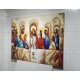 Quadro pintado a mão Santa ceia espatulada, para decoração medida 80x100 