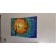 Quadro decorativo pintado a mão tema arvores e passarinhos estilo moderno 2a  70x100 