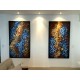 Quadros abstratos multicoloridos pintados a mão, verticais , originais, 90x160  cada quadro 