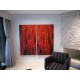 Quadro abstrato  espatulado pintado a mão 80x150 código 550