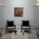 Quadro decorativo pintado a mão peixes 1A medida 80x80 cod 1267