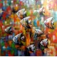 Quadro decorativo pintado a mão peixes 1A medida 80x80 cod 1267