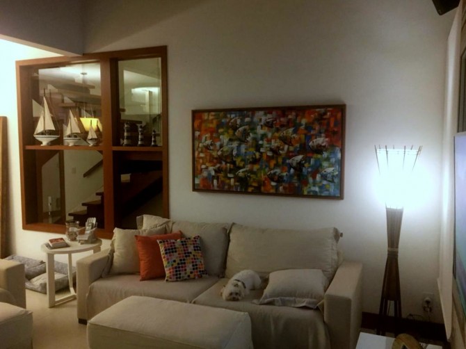 Quadro decorativo pintado a mão peixes 1A medida 80x150 cod 1266